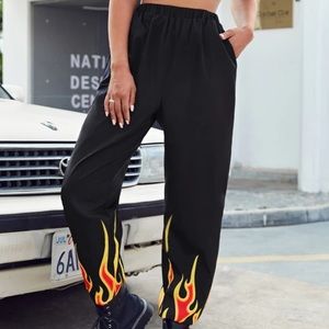 Fire Print Wind Pants